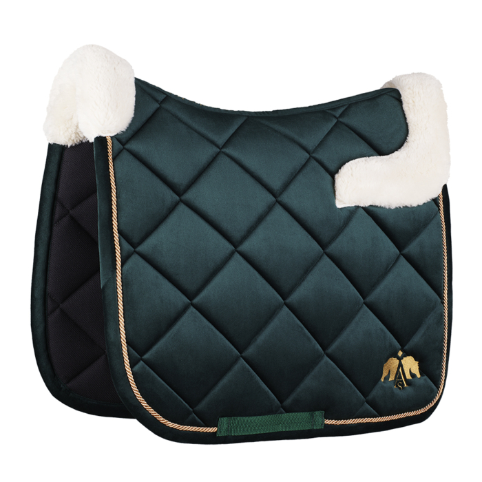 Arena green pony dressage saddle pad – A_SaddlePad_PonyDressage_Angle