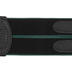 Arena stud girth with central D-ring – Arena_Flat_Studgirth_BLK_Elastic_LoR