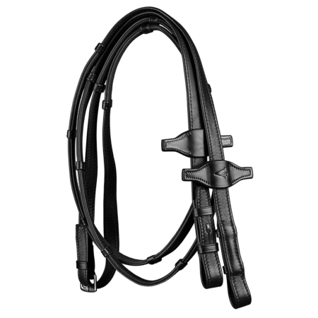 Arena grip reins with rubber grip – Arena_GripReins_Coil_BLK