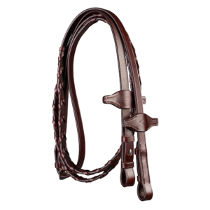 Arena laced leather reins – Arena_LacedReins_Coil_BRN