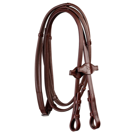 Arena padded leather reins – Arena_PaddedReins_Coil_BRN