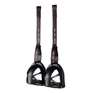 Wintec Kids Webbers black synthetic stirrup leathers – product view 4