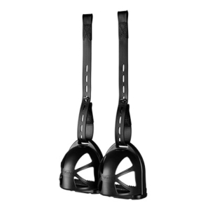 Wintec Kids Webbers black synthetic stirrup leathers – product view 3